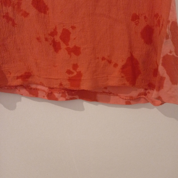 Bassike Tye dye silk top in Tangerine orange Size S - Picture 9 of 11